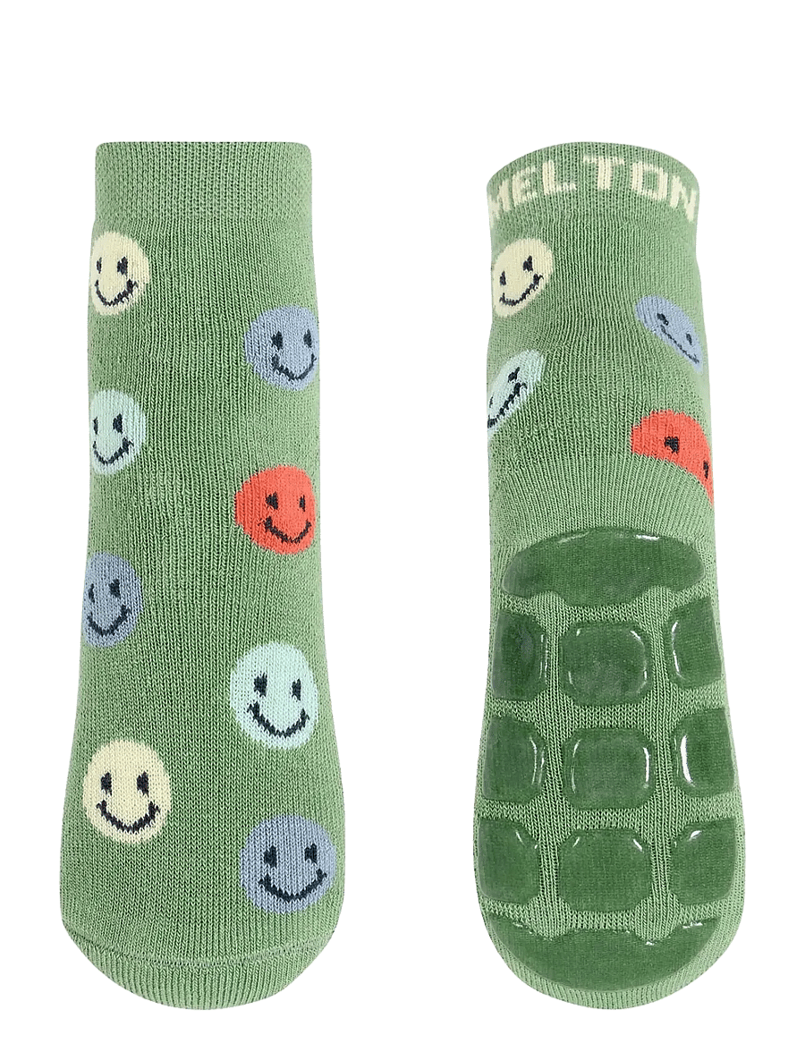 Melton - Smile socks - anti-slip - antislip sokken - watercress - 0