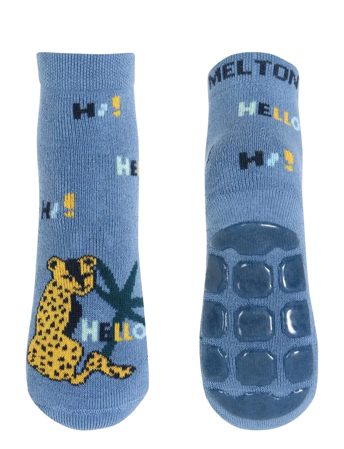 Bilde av Leopard Anti-Slip Sokker Denim Blue str. 27/30