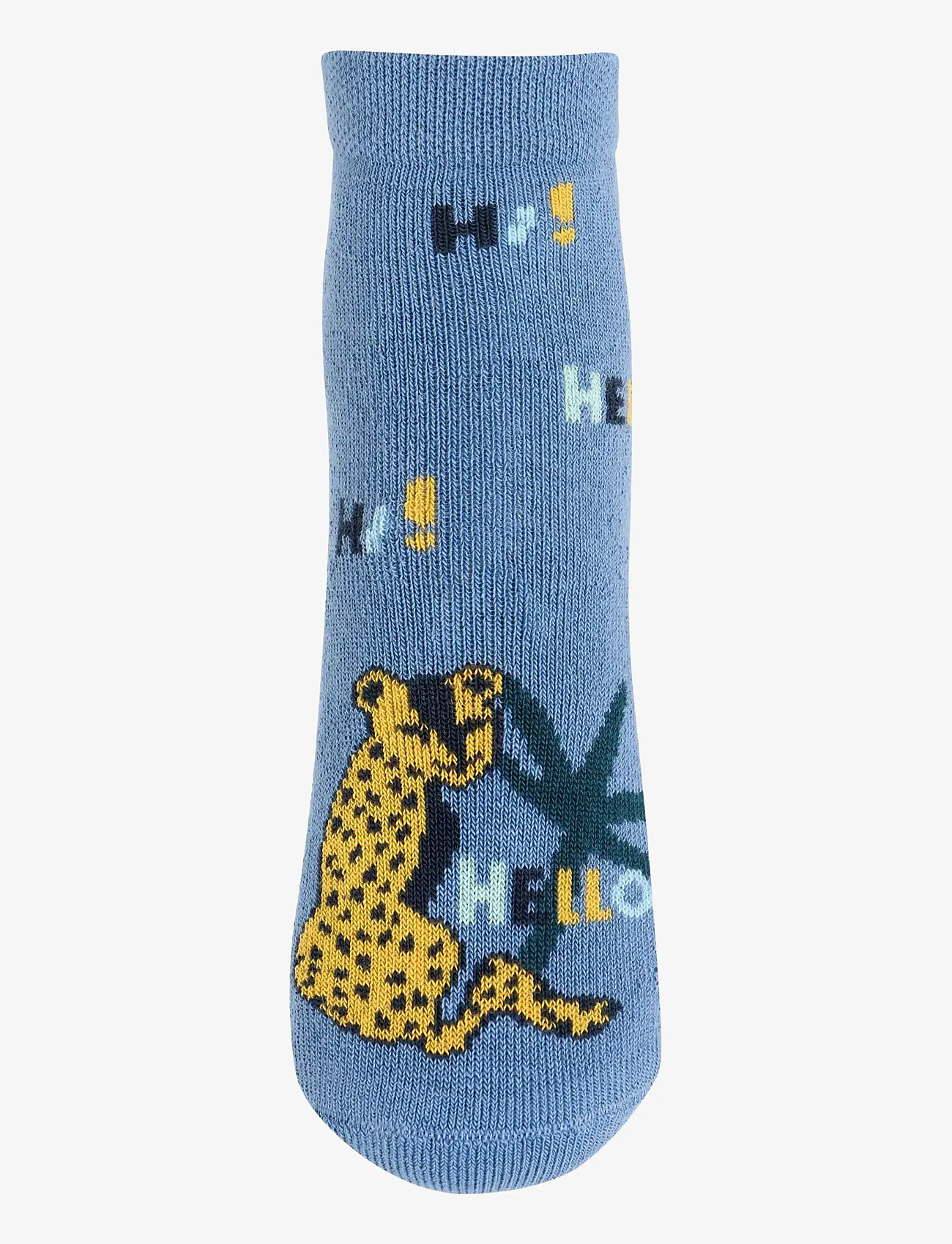 Melton - Leopard socks - anti-slip - non-slip socks - denim blue - 1