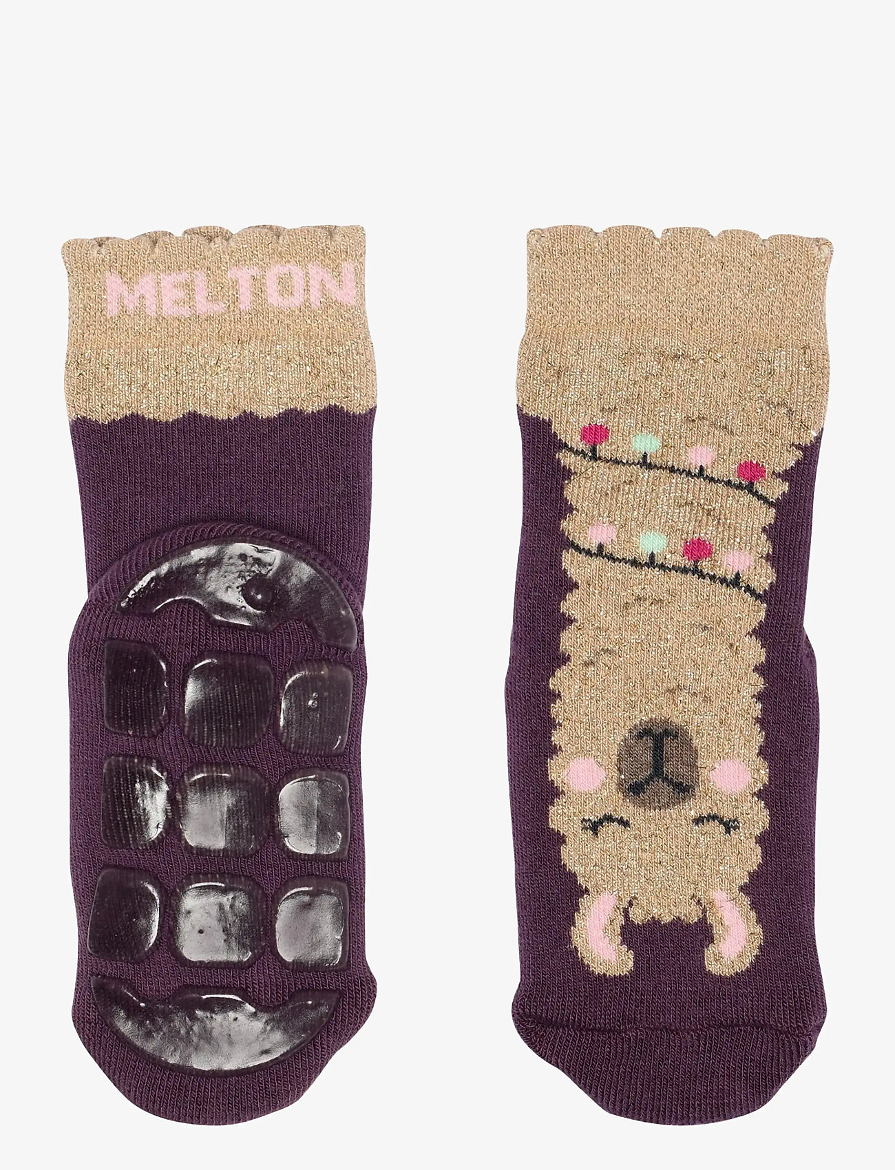 Melton - Llama socks - anti-slip - skridsikre sokker - hortensia - 0