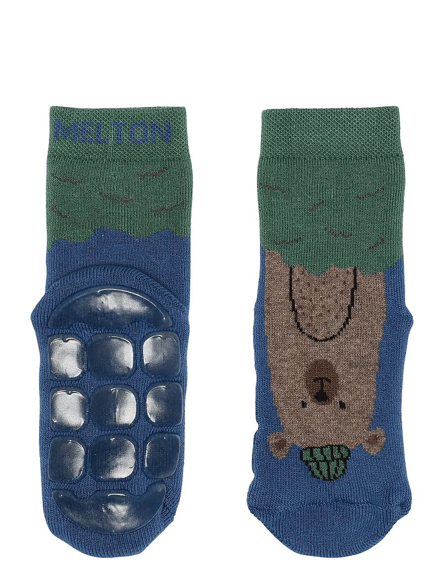 Melton - Bear socks - anti-slip - neslystančios kojinės - true navy - 0