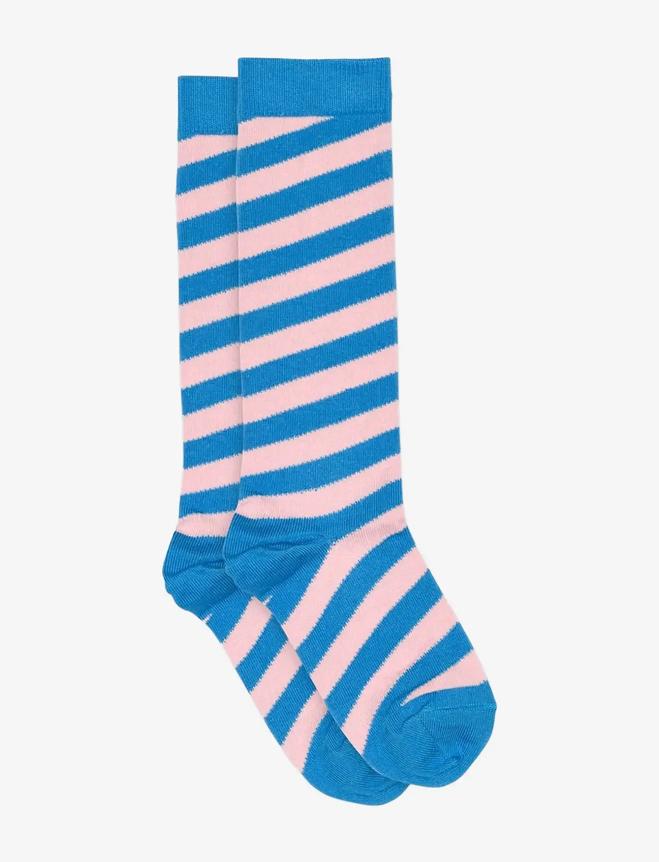 Melton - Candy stripe knee socks - strømper - malibu blue - 0
