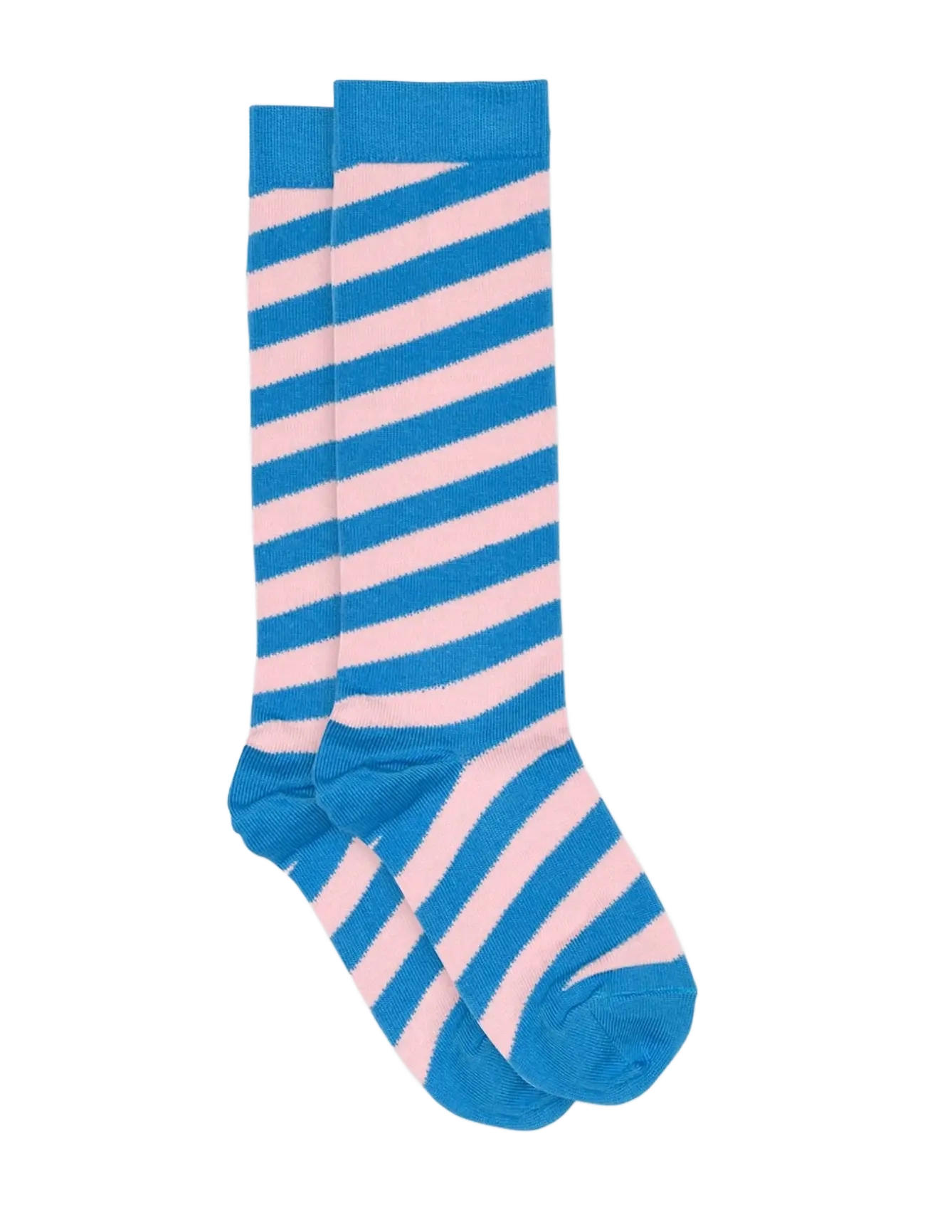 Melton Candy stripe knee socks - Barn 98-134 - MALIBU BLUE / pink/rose
