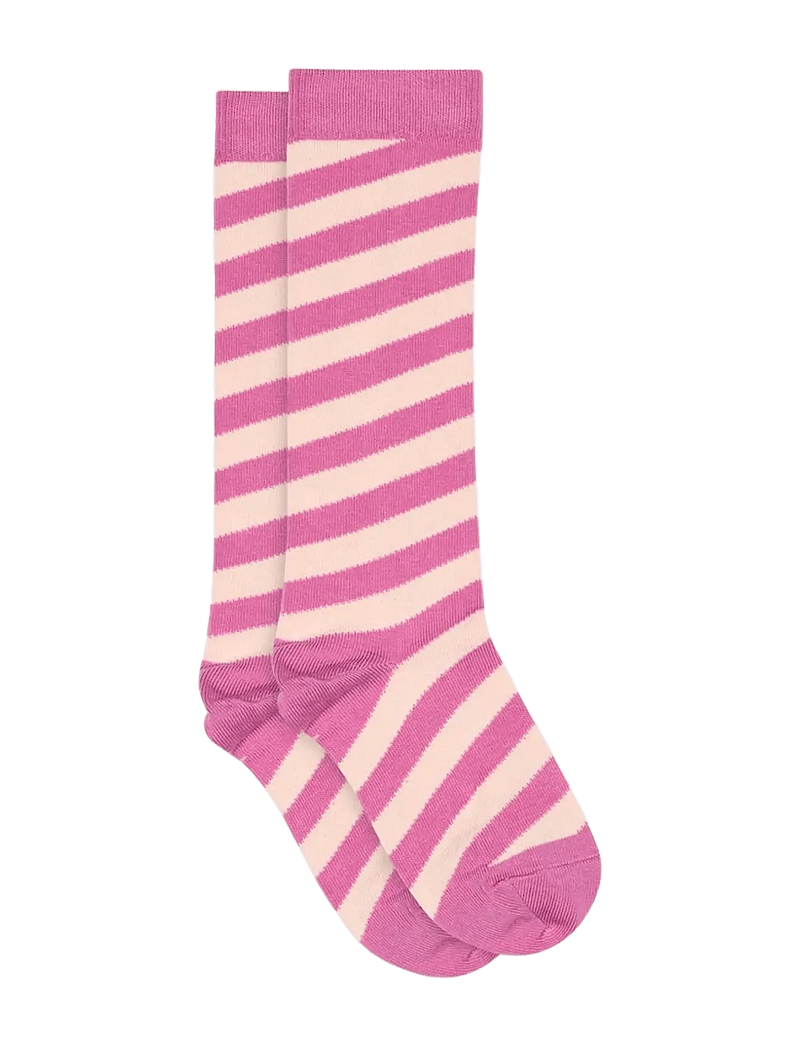 Melton - Candy stripe knee socks - sokid - rosebud - 0