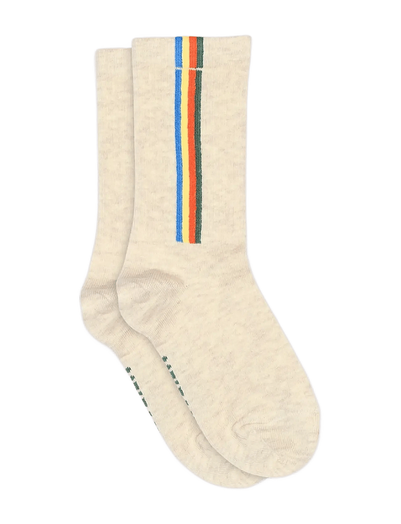 Melton - Vertical stripes socks - strümpfe - light beige melange - 0
