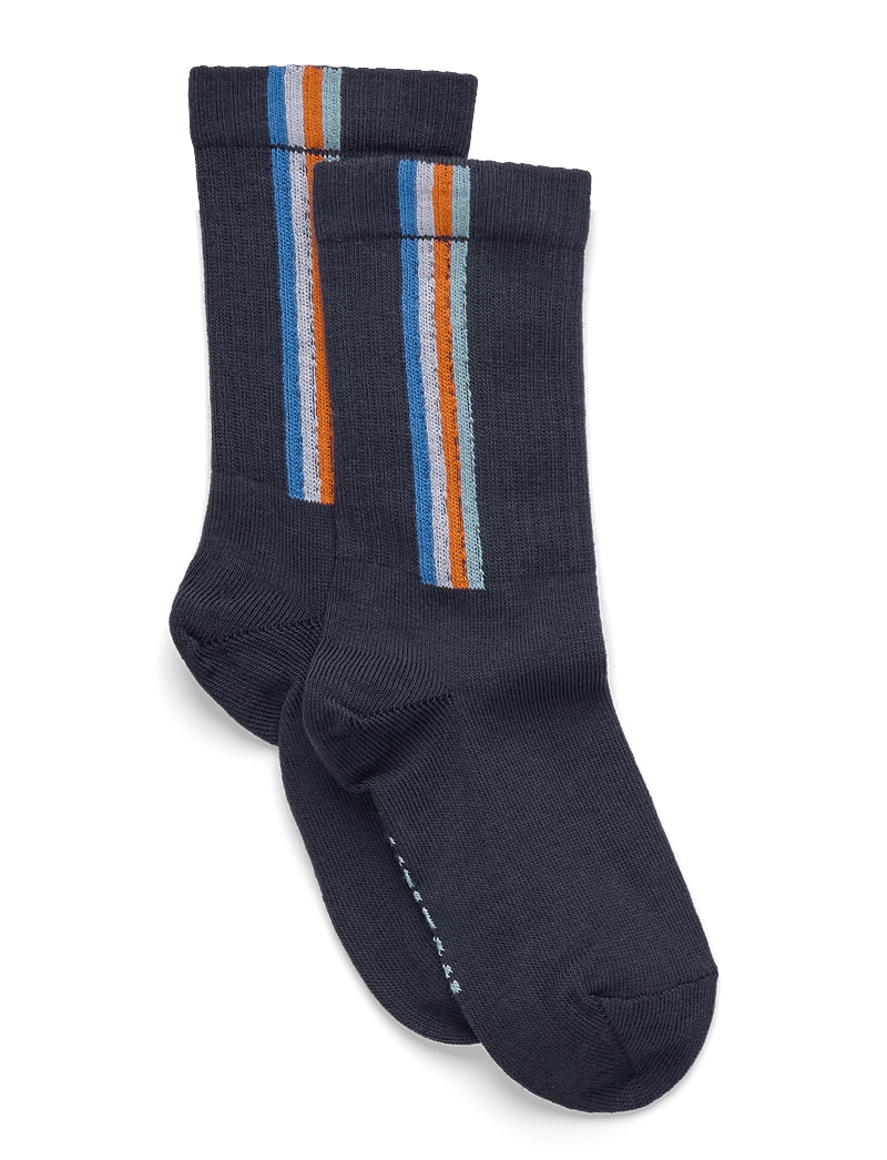Melton - Vertical stripes socks - strumpor - marine - 0