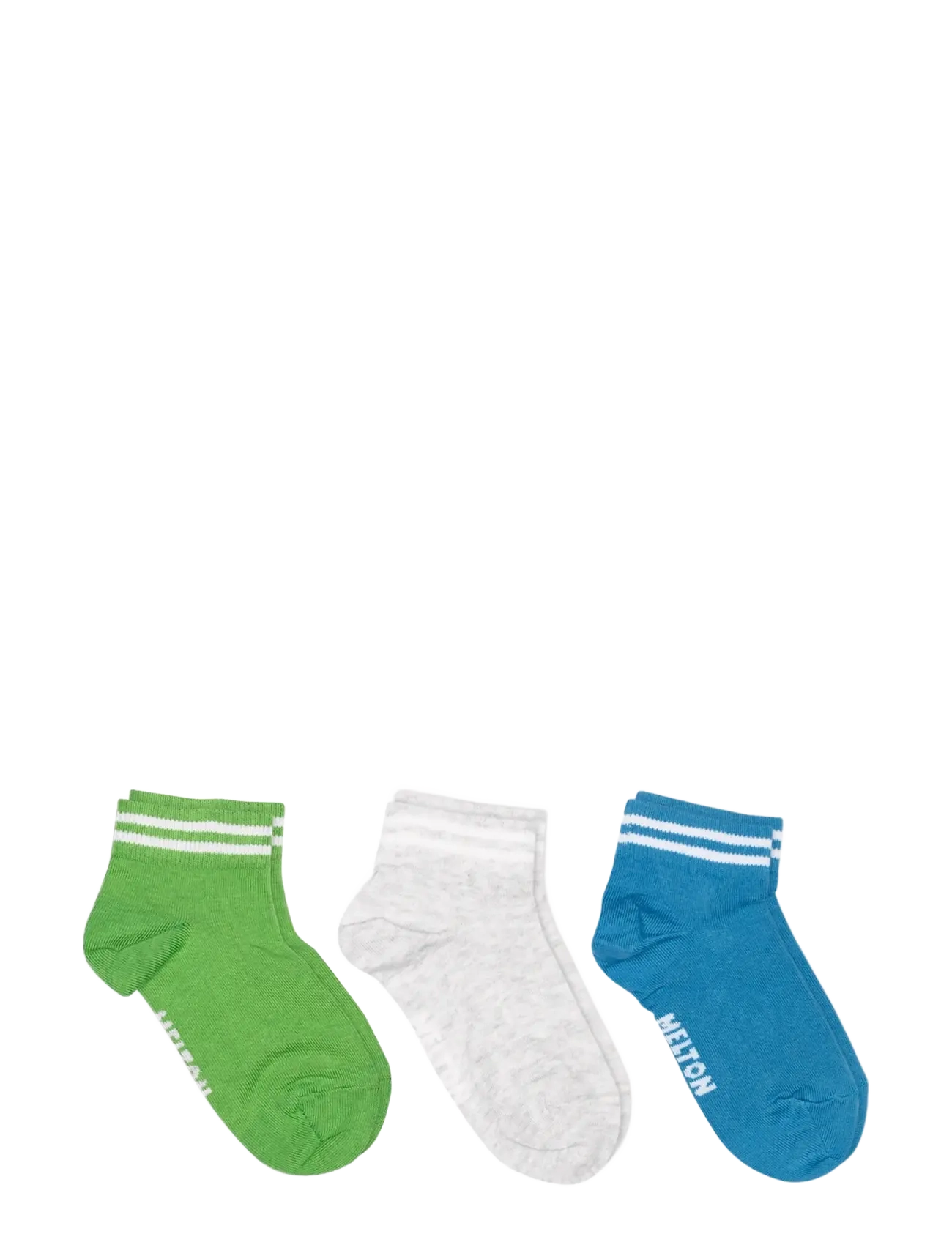 Melton Sporty Sneaker Socks 3-Pack, Børn, Sneaker Strømper, Multi/mønstret, Str: 23/26