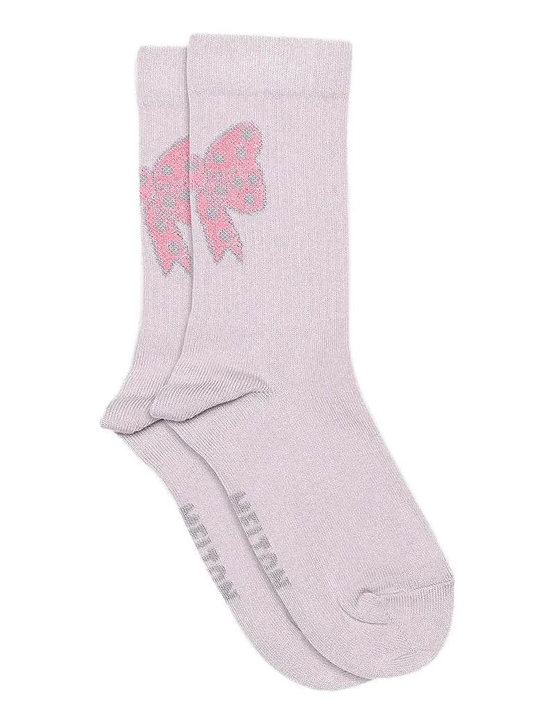 Melton - Dot bow socks - strømper - cloud lilac - 0