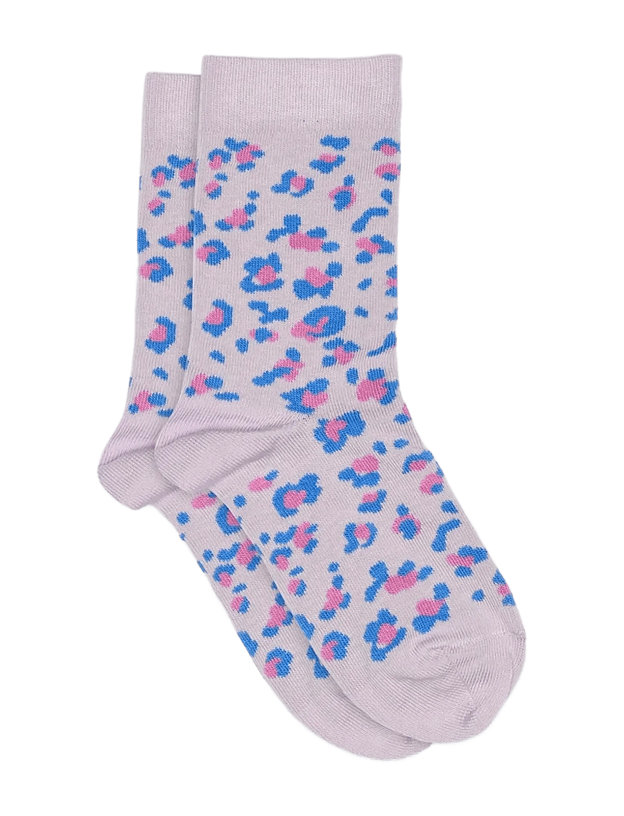 Melton - Leopard socks - skarpetki - cloud lilac - 0
