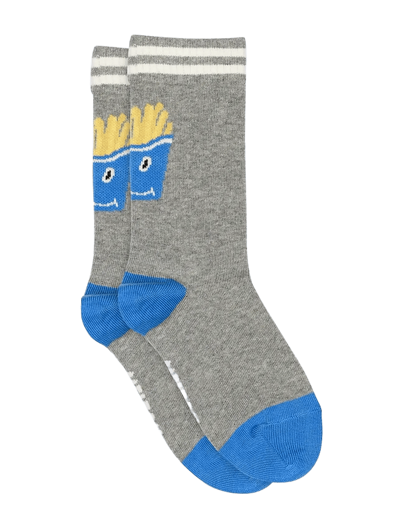 Melton - French fries socks - kojinės - light grey melange - 0