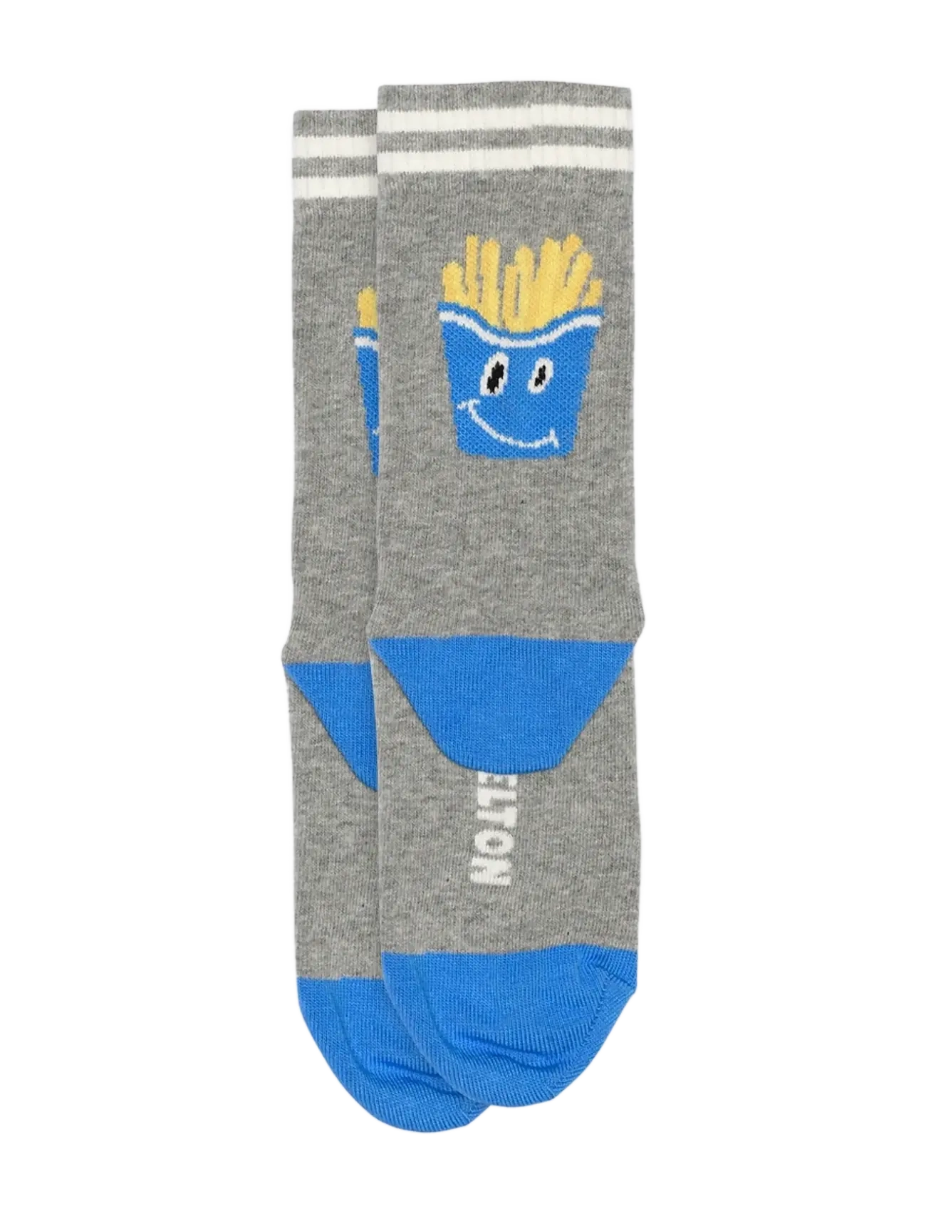 Melton - French fries socks - sokid - light grey melange - 1