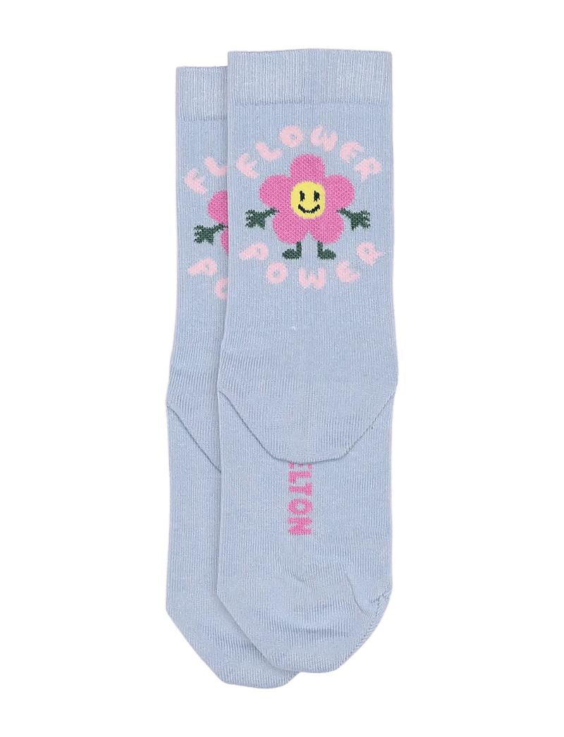 Melton - Flower power socks - strømper - forever blue - 1