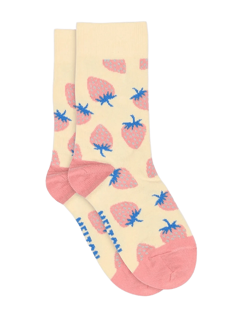 Melton - Strawberry socks - strømper - shortbread - 0
