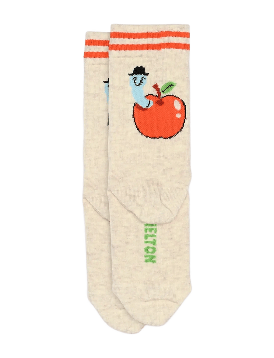 Melton - Apple friend socks - strümpfe - light beige melange - 1