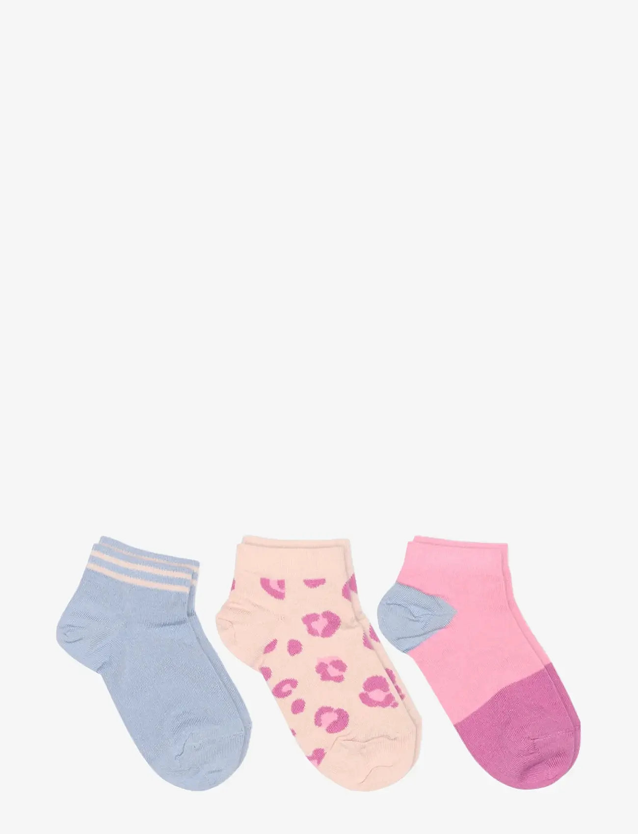 Melton - Leopard sneaker socks - 3 pack - strømper - crystal pink - 0