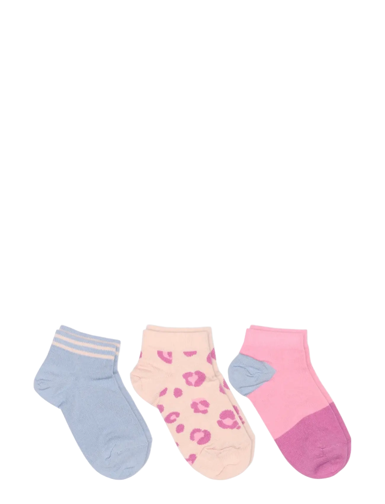 Melton Leopard sneaker socks - 3 pack - Riided - CRYSTAL PINK / multi