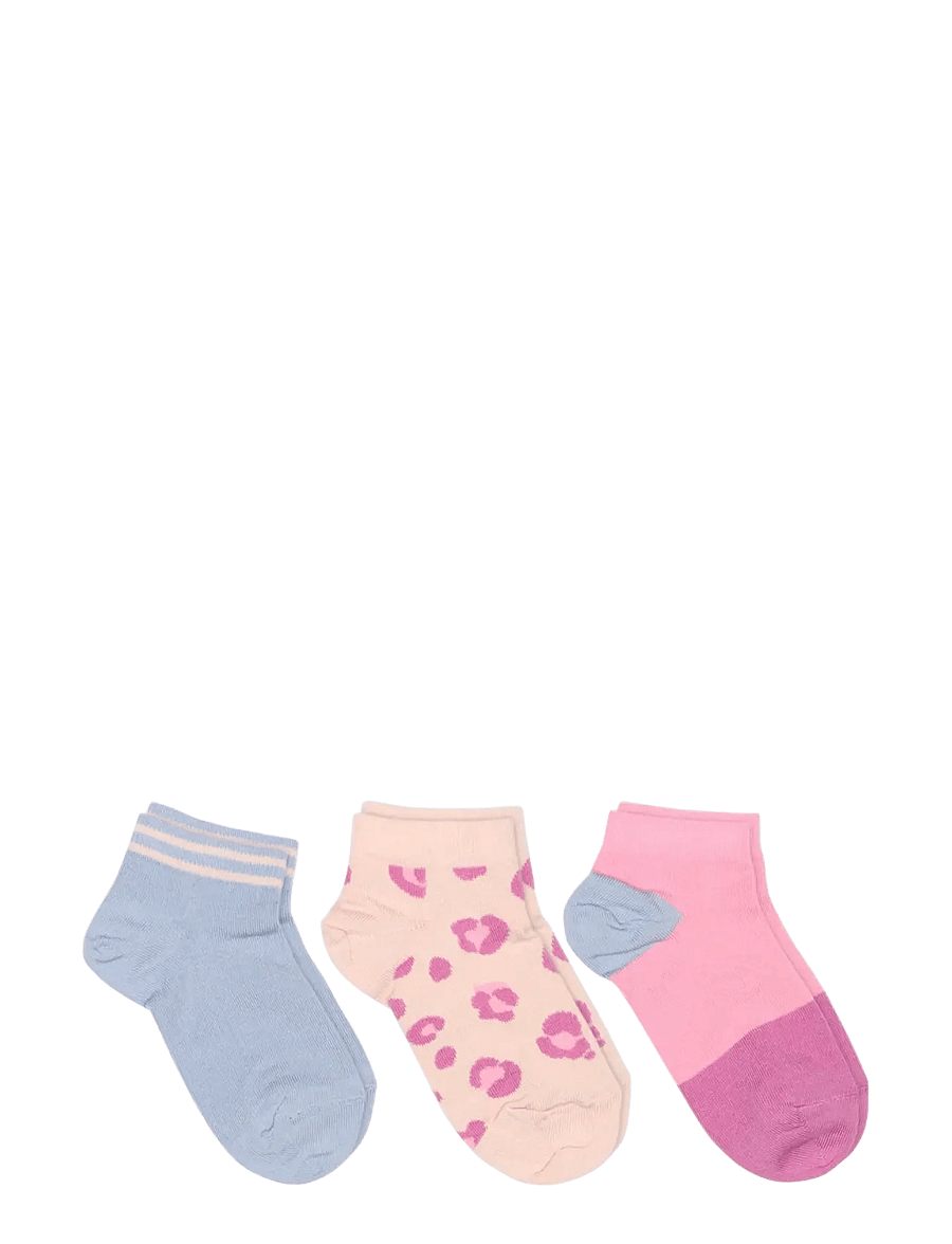 Melton - Leopard sneaker socks - 3 pack - strümpfe - crystal pink - 0