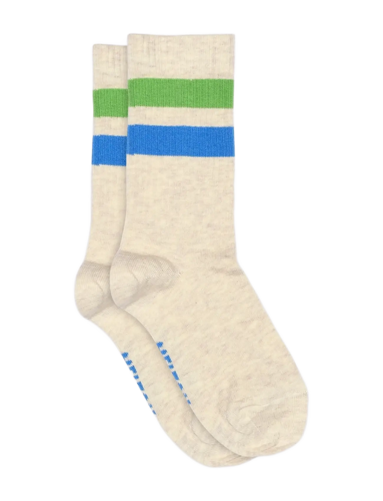 Melton Sporty Stripe Socks, Børn, Sporty Stribede Sokker, Beige, Str: 23/26