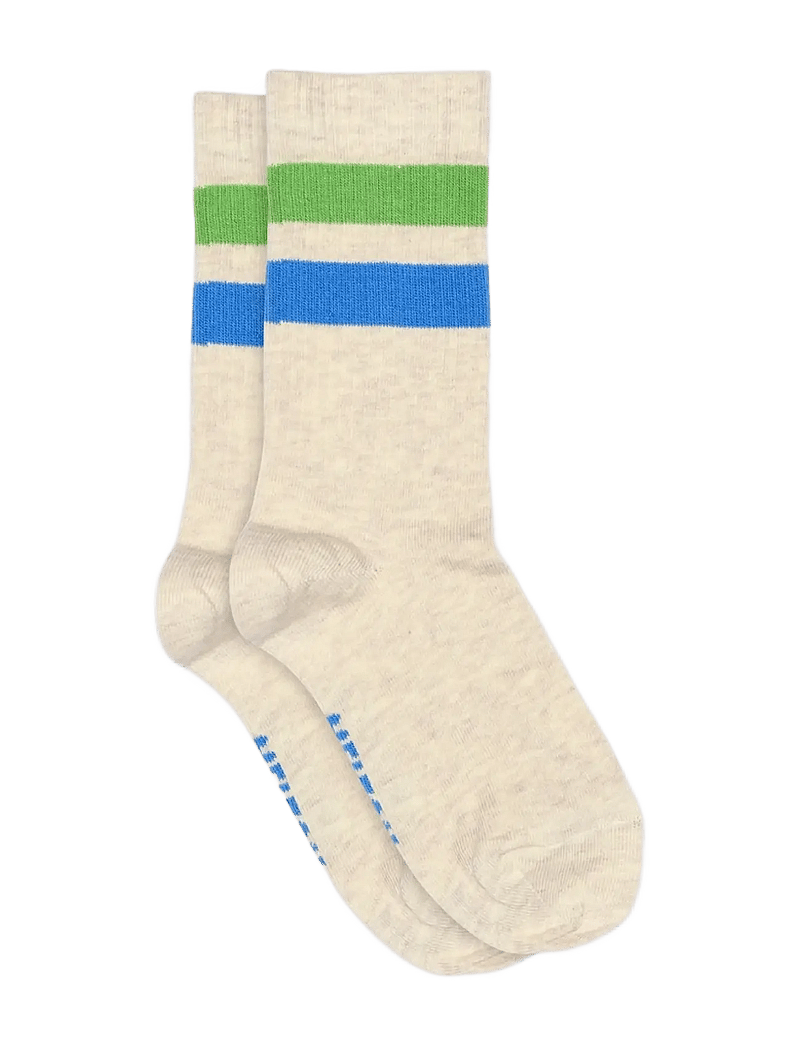 Melton - Sporty stripe socks - sokid - light beige melange - 0