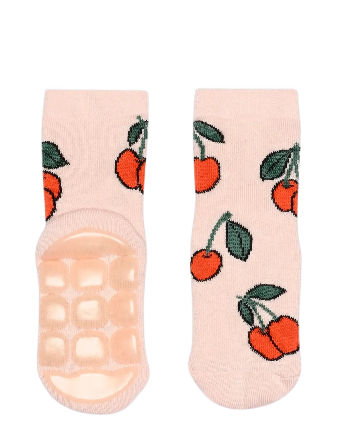 Melton Cherries Socks Anti-Slip, Børn, Kirsebær Skridsikre Sokker, Pink, Str: 23/26