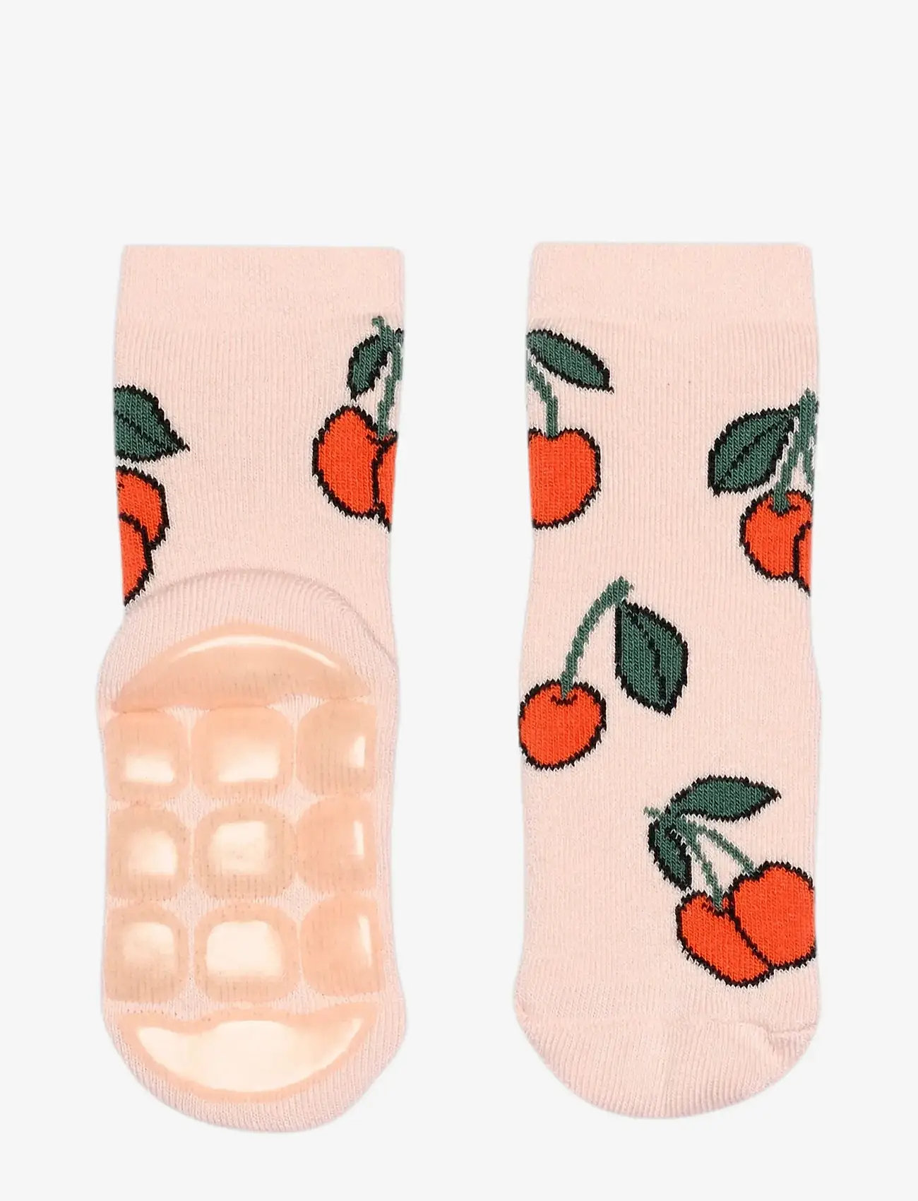 Melton - Cherries socks - anti-slip - baby socks - crystal pink - 0