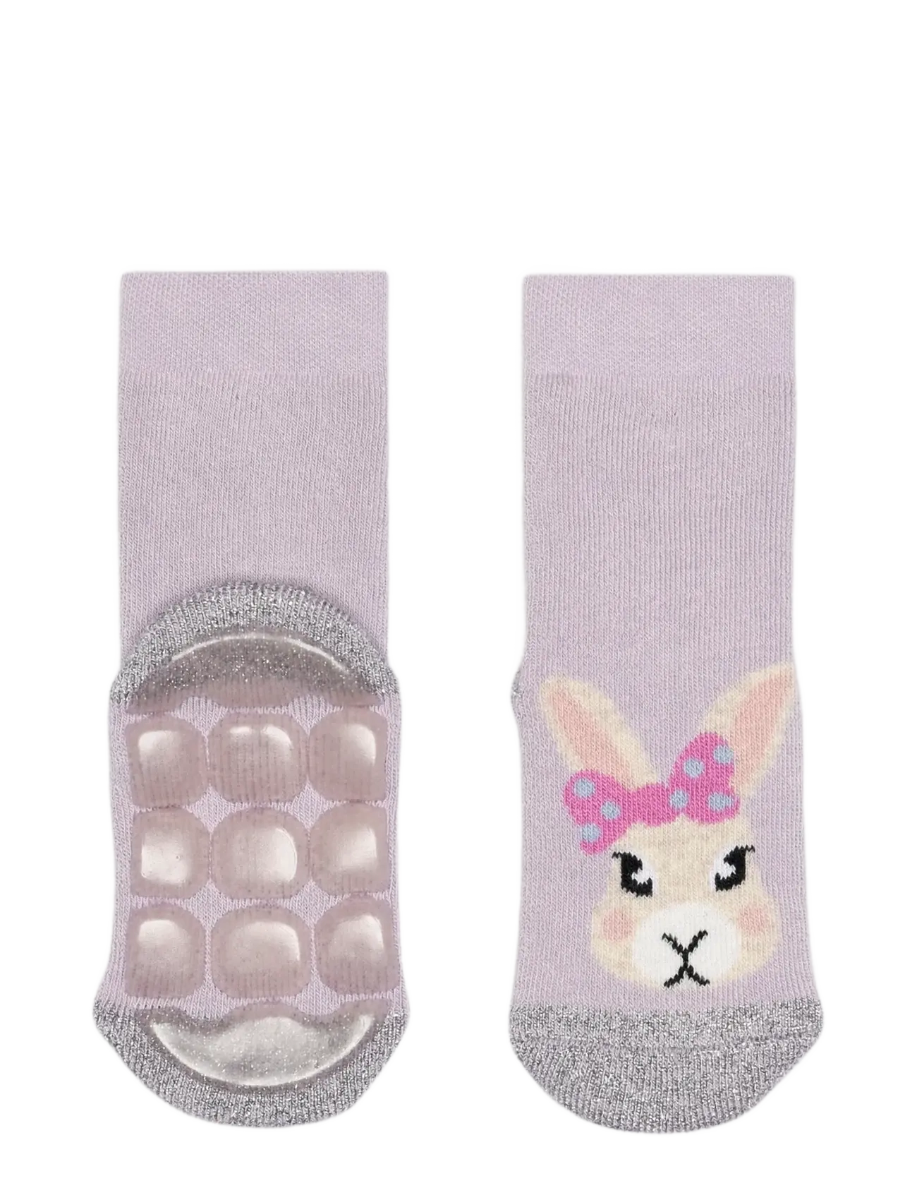 Melton Rabbit Socks Anti-Slip, Børn, Skridsikre Kanin Sokker, Lila, Str: 27/30