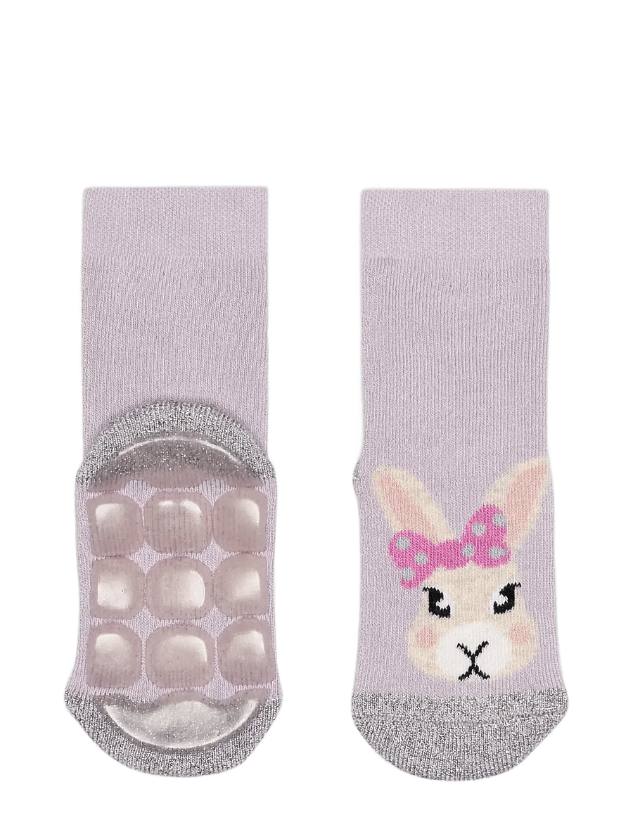Melton - Rabbit socks - anti-slip - chaussettes pour bébé - cloud lilac - 0