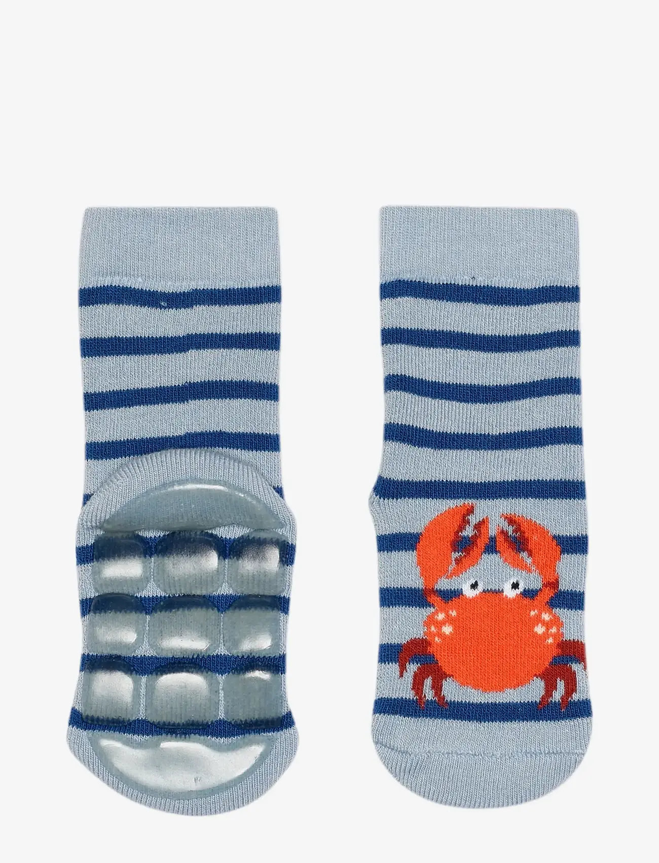 Melton - Crabbie socks - anti-slip - beebisokid - faded demin - 0