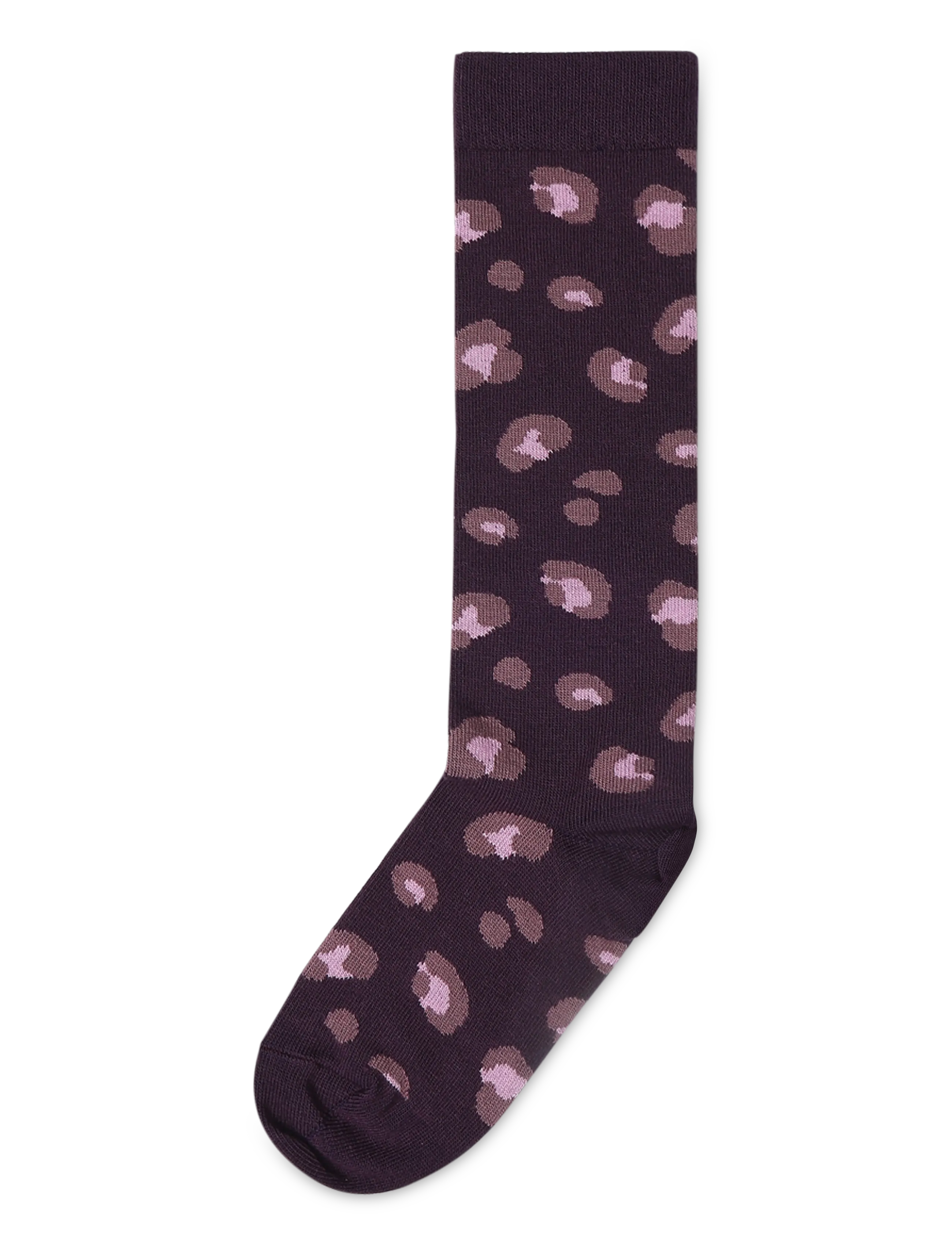Melton Leopard knee socks - Riided - DARK PURPLE / purple