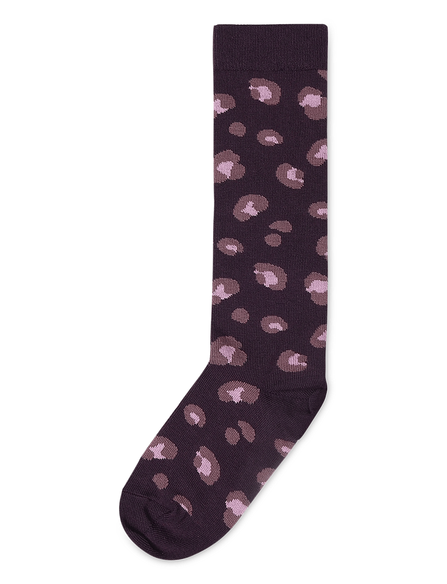 Melton - Leopard knee socks - strümpfe - dark purple - 0