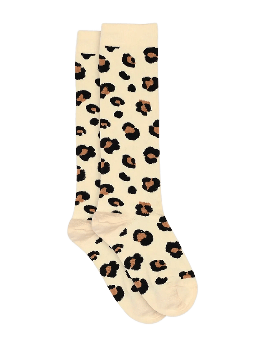 Melton - Leopard knee socks - sokid - shortbread - 0