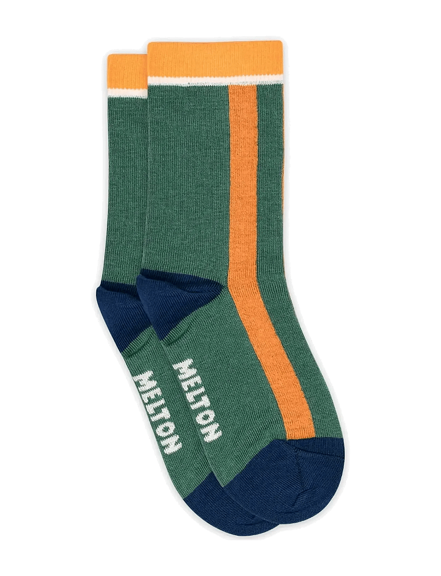 Melton - Block stripe socks - jasper - 0