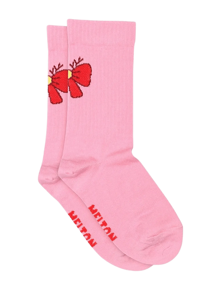 Melton - Antler bow socks - strømper - begonia pink - 0
