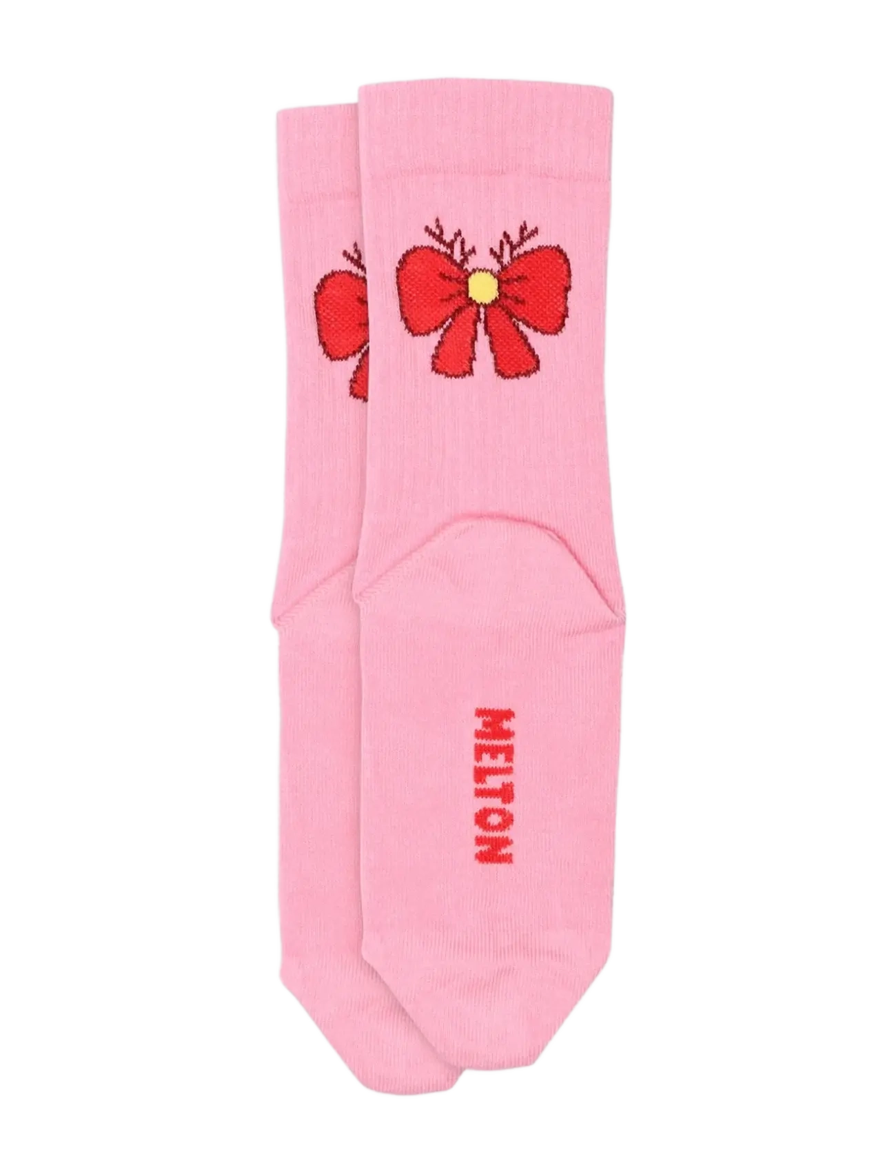 Melton - Antler bow socks - begonia pink - 1