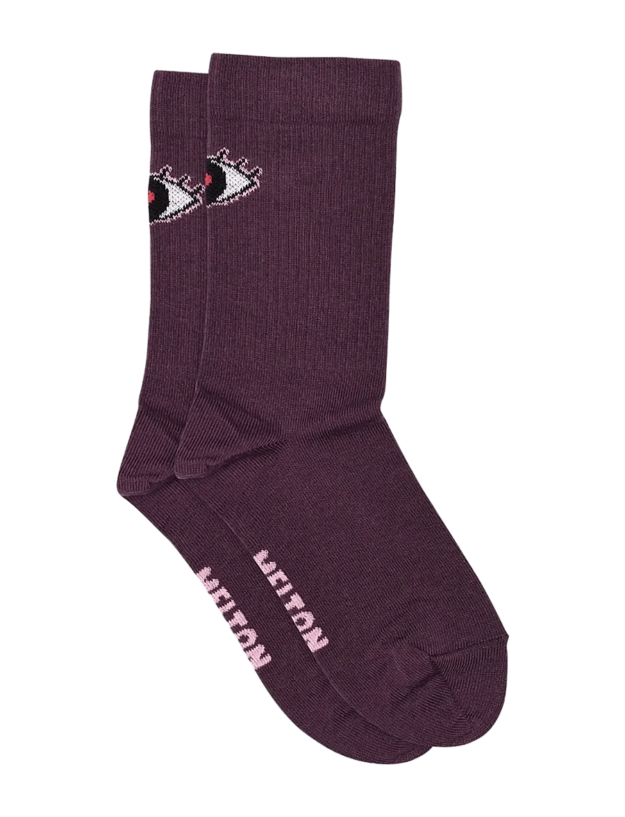 Melton - Love eye socks - strumpor - hortensia - 0