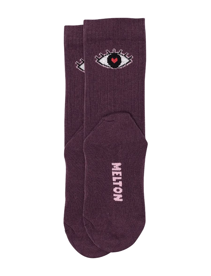 Melton - Love eye socks - strumpor - hortensia - 1