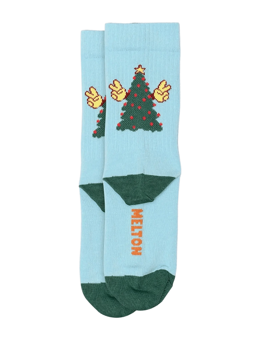 Melton - Tree peace socks - strumpor - sky blue - 1
