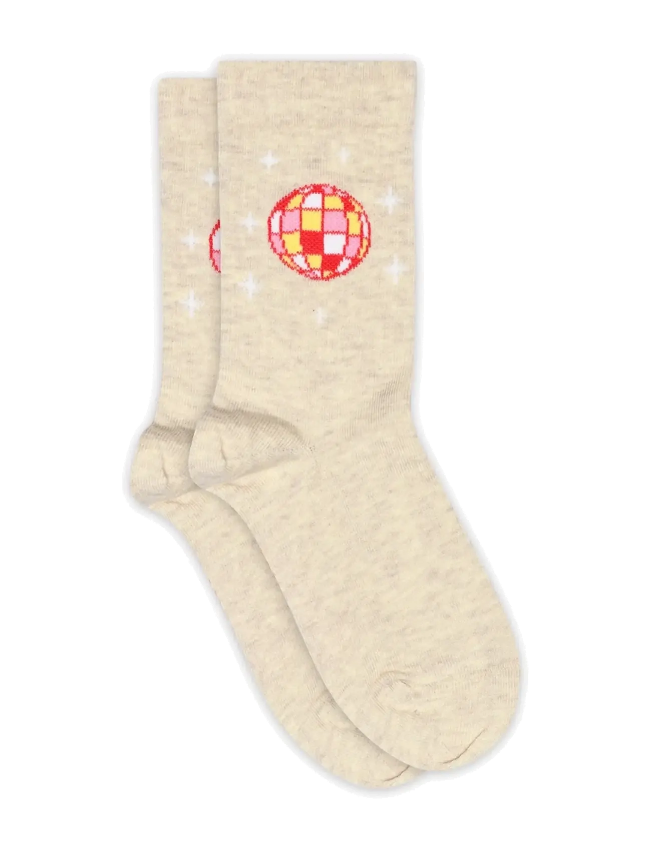 Melton Disco socks - Strumpor - LIGHT BEIGE MELANGE / beige