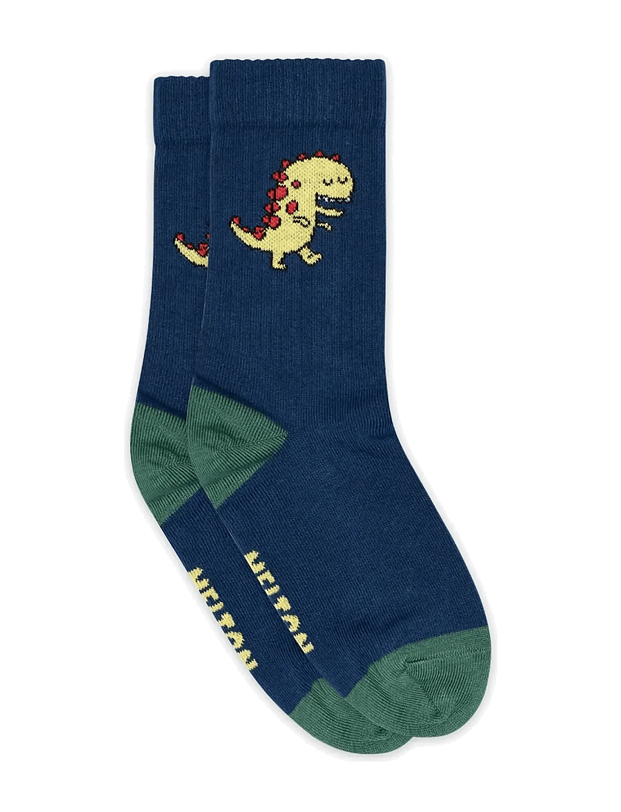 Melton - Dino socks - navy ink - 0