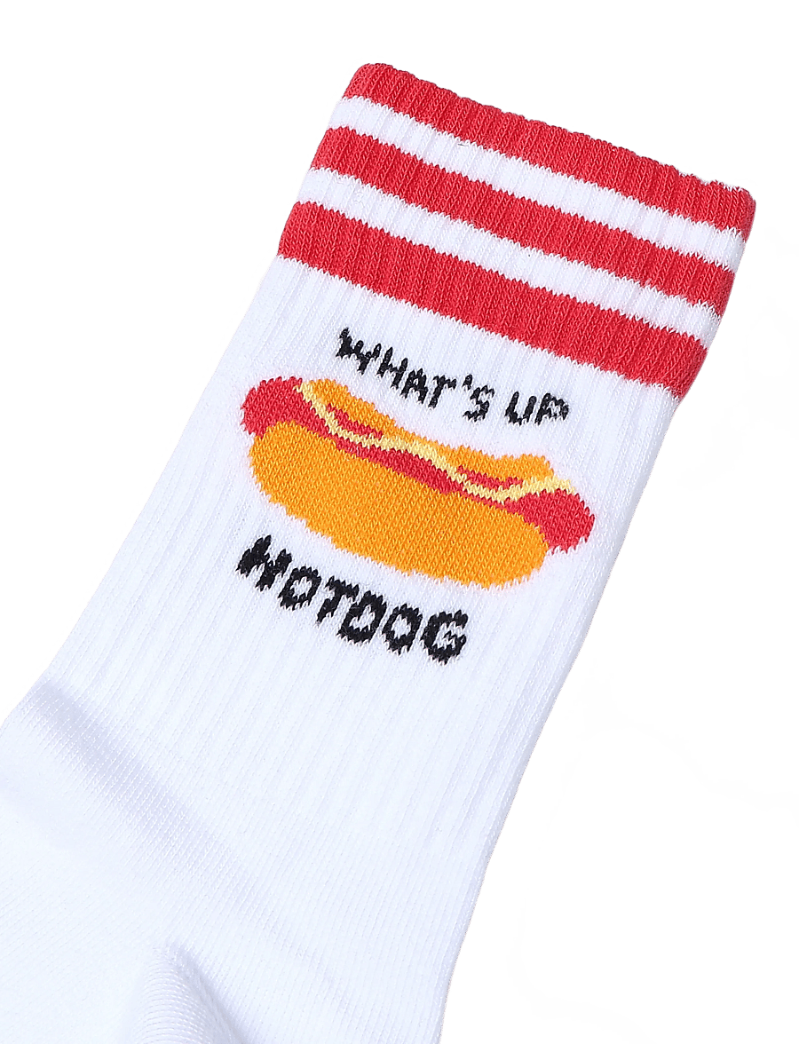 Melton - Hotdog socks - strumpor - white - 2