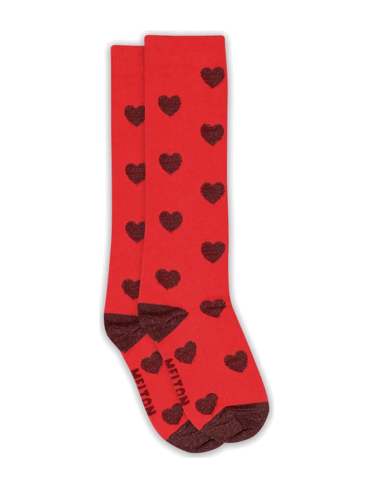 Melton Hearts knee socks - Strumpor - POINSETTIA / red