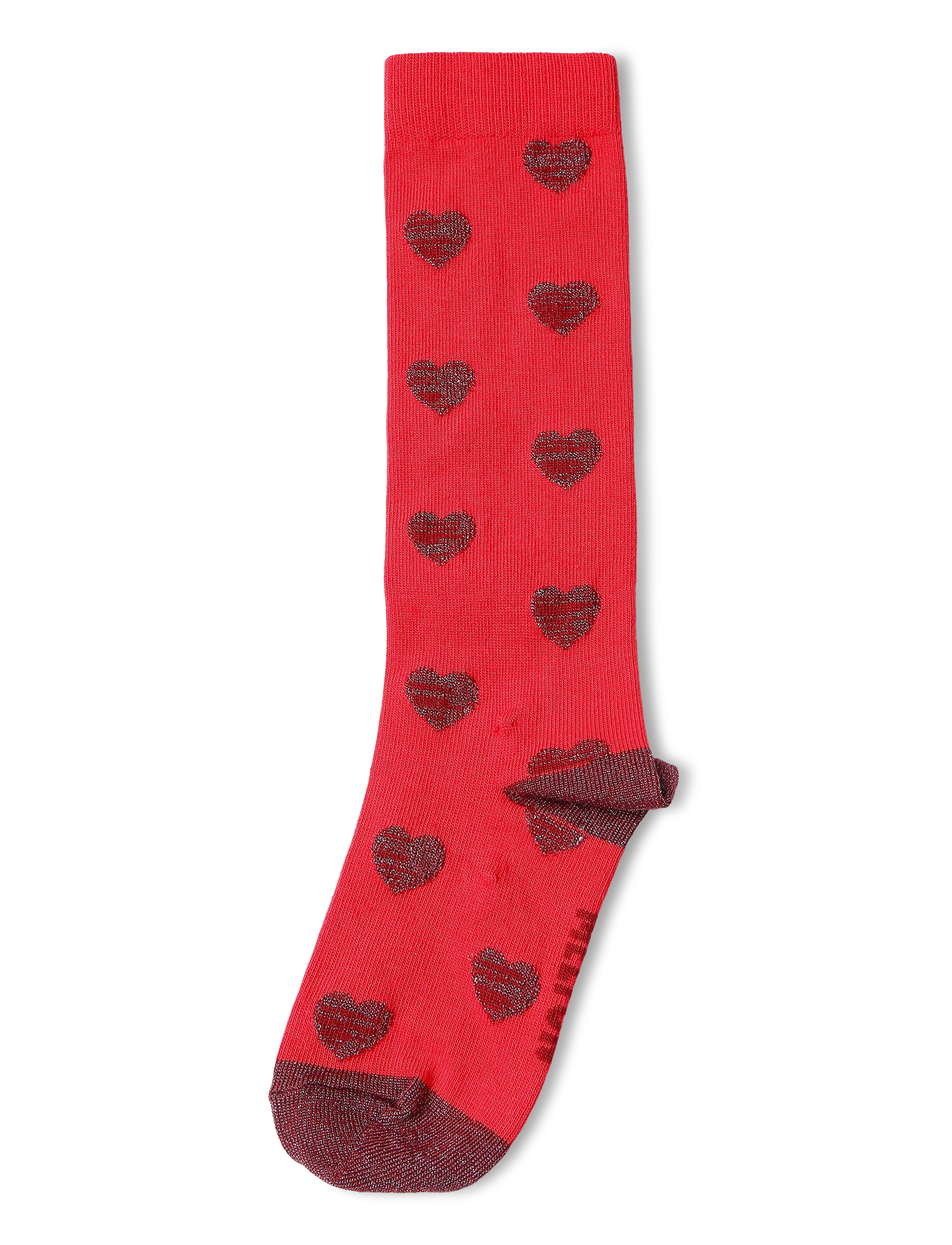 Melton Hearts knee socks - Riided - POINSETTIA / red