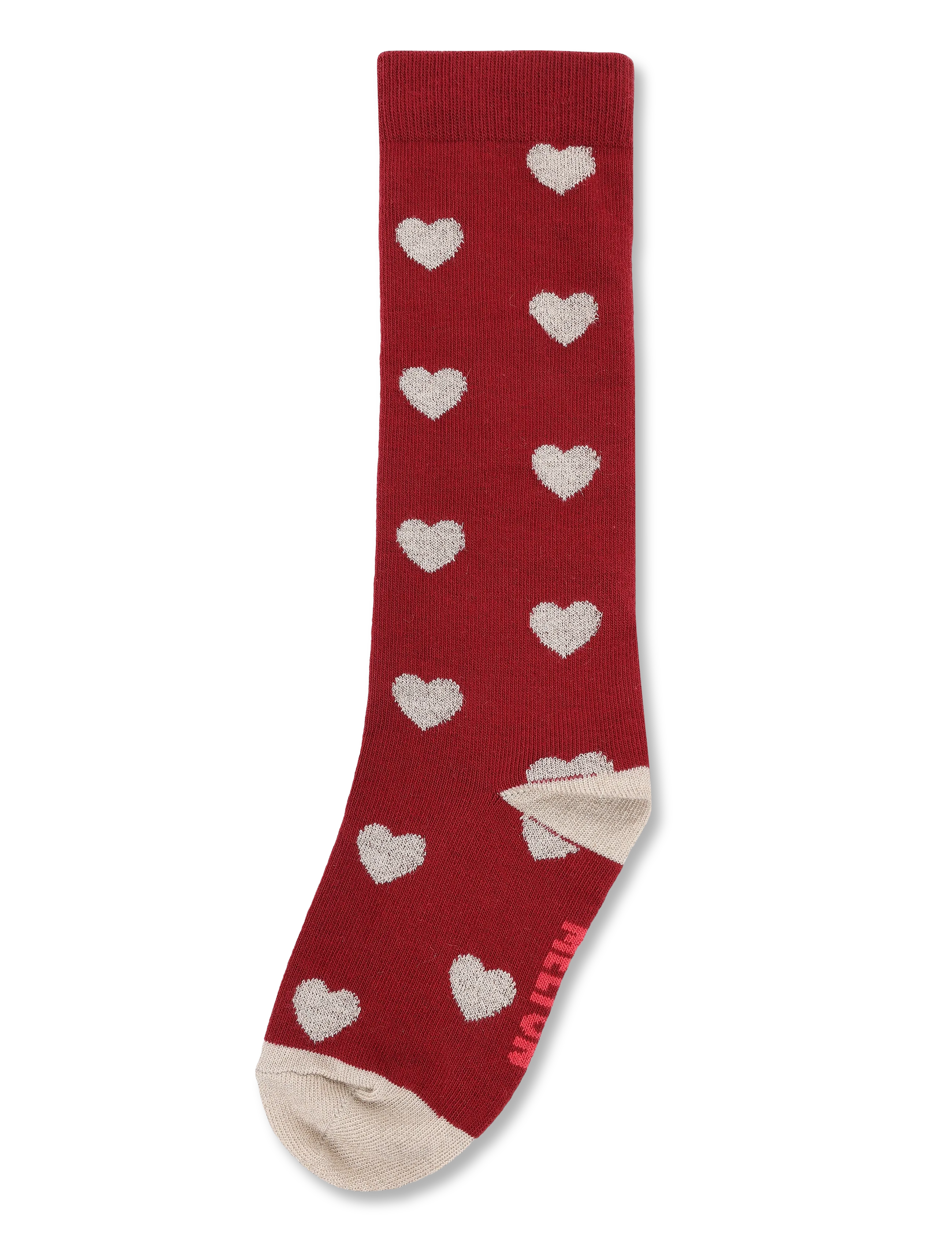 Melton Hearts knee socks - Tøj - SUNDRIED TOMATO / burgundy