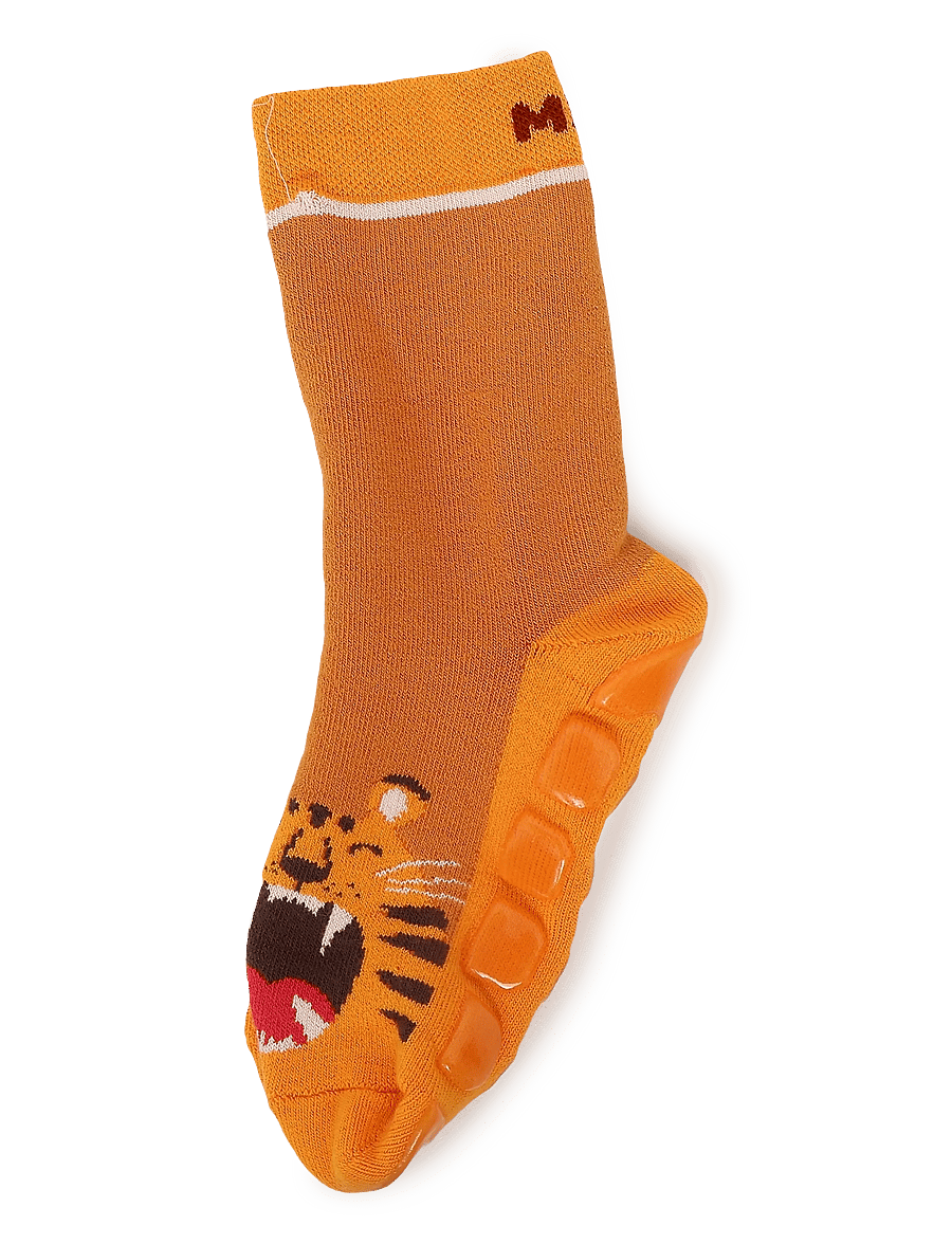 Melton - Tiger socks - anti-slip - baby-socken - golden ochre - 0