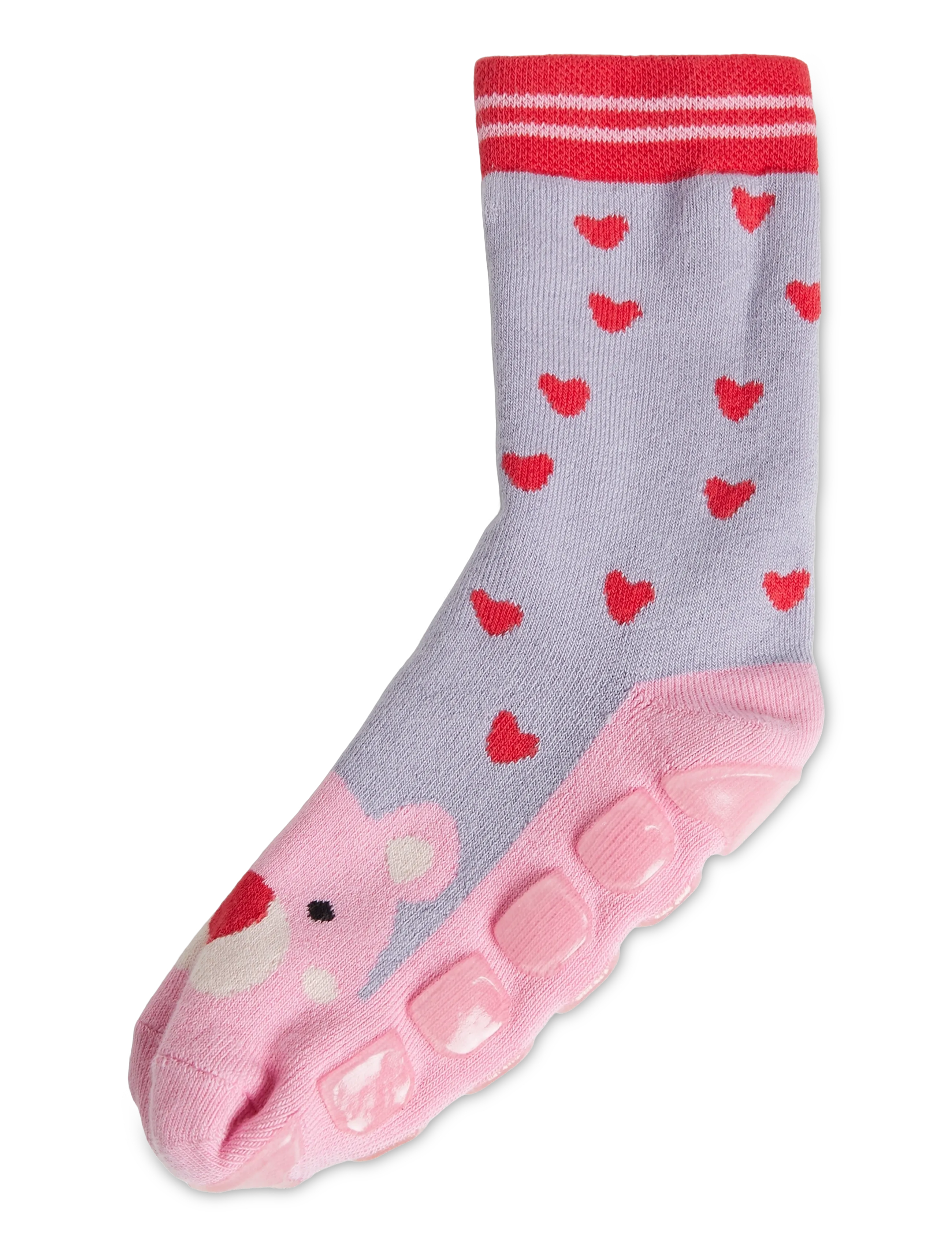 Melton Pink bear socks - anti-slip - Halksockor - DAYBREAK / pink/rose