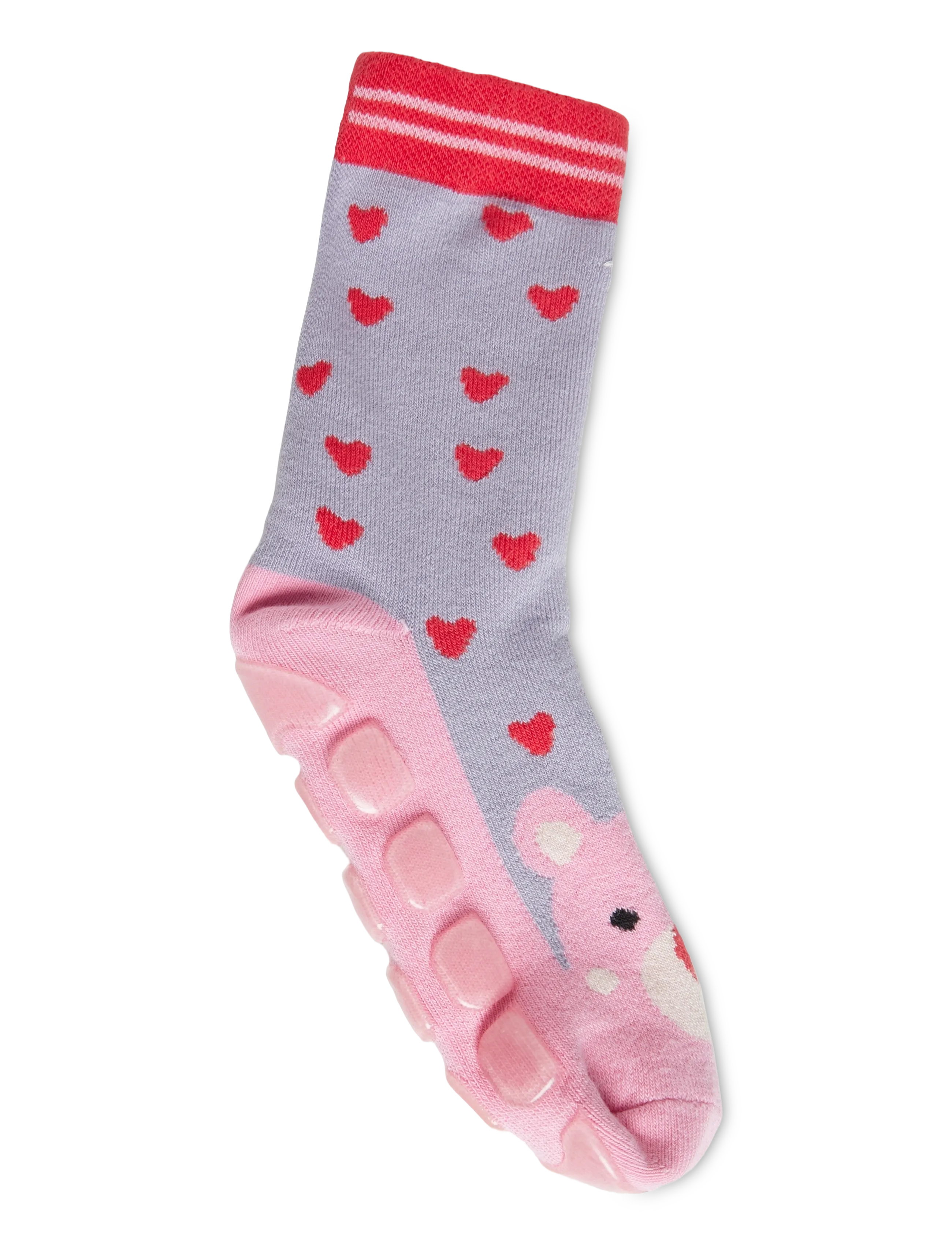 Melton - Pink bear socks - anti-slip - bebisstrumpor - daybreak - 1