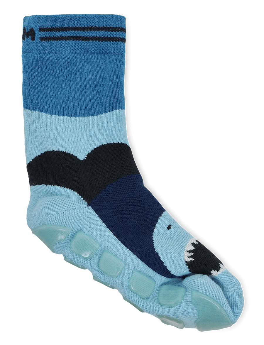 Melton - Shark socks - anti-slip - beebisokid - navy ink - 1