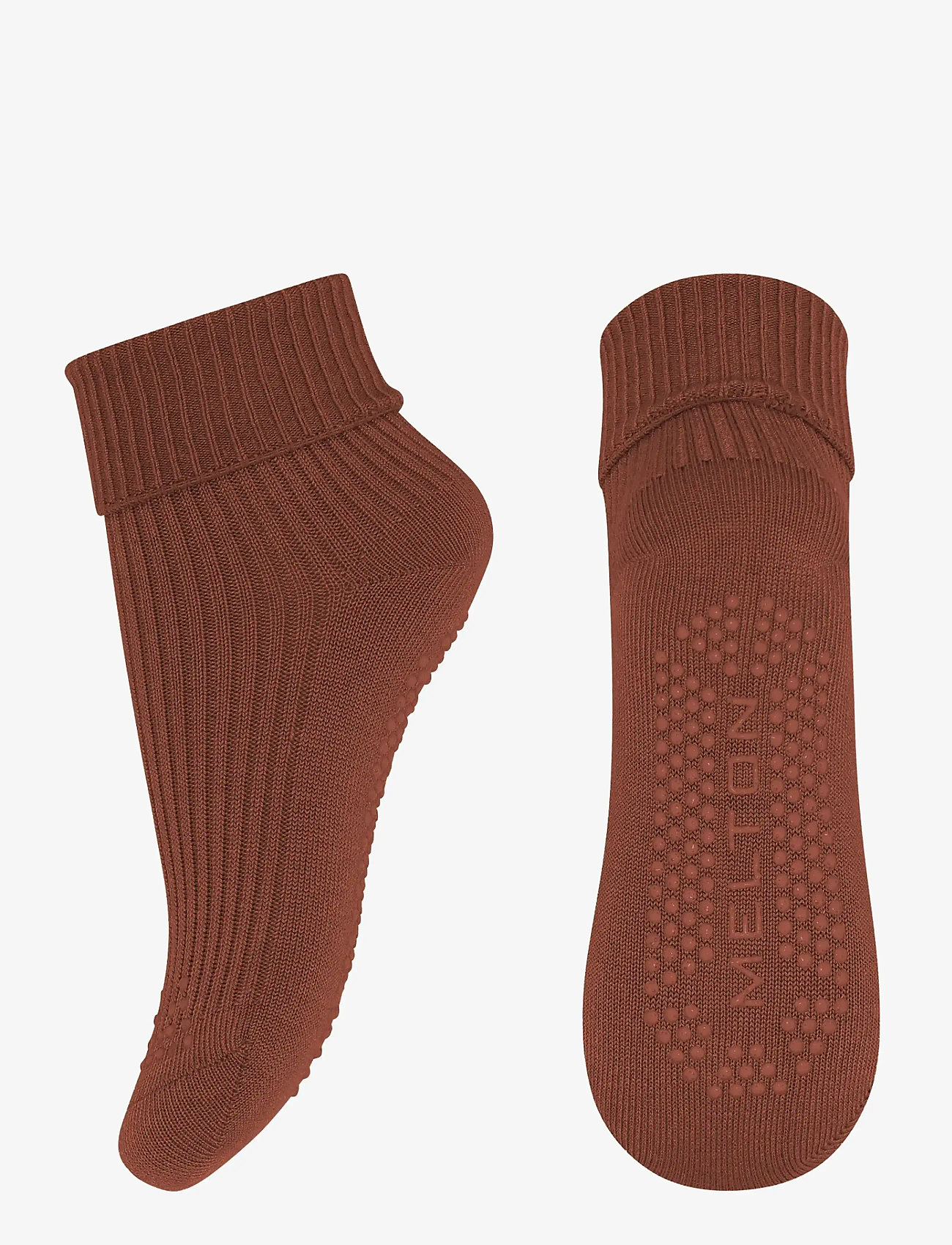 Melton - Wool socks - anti-slip - libisemisvastased sokid - leather brown - 0