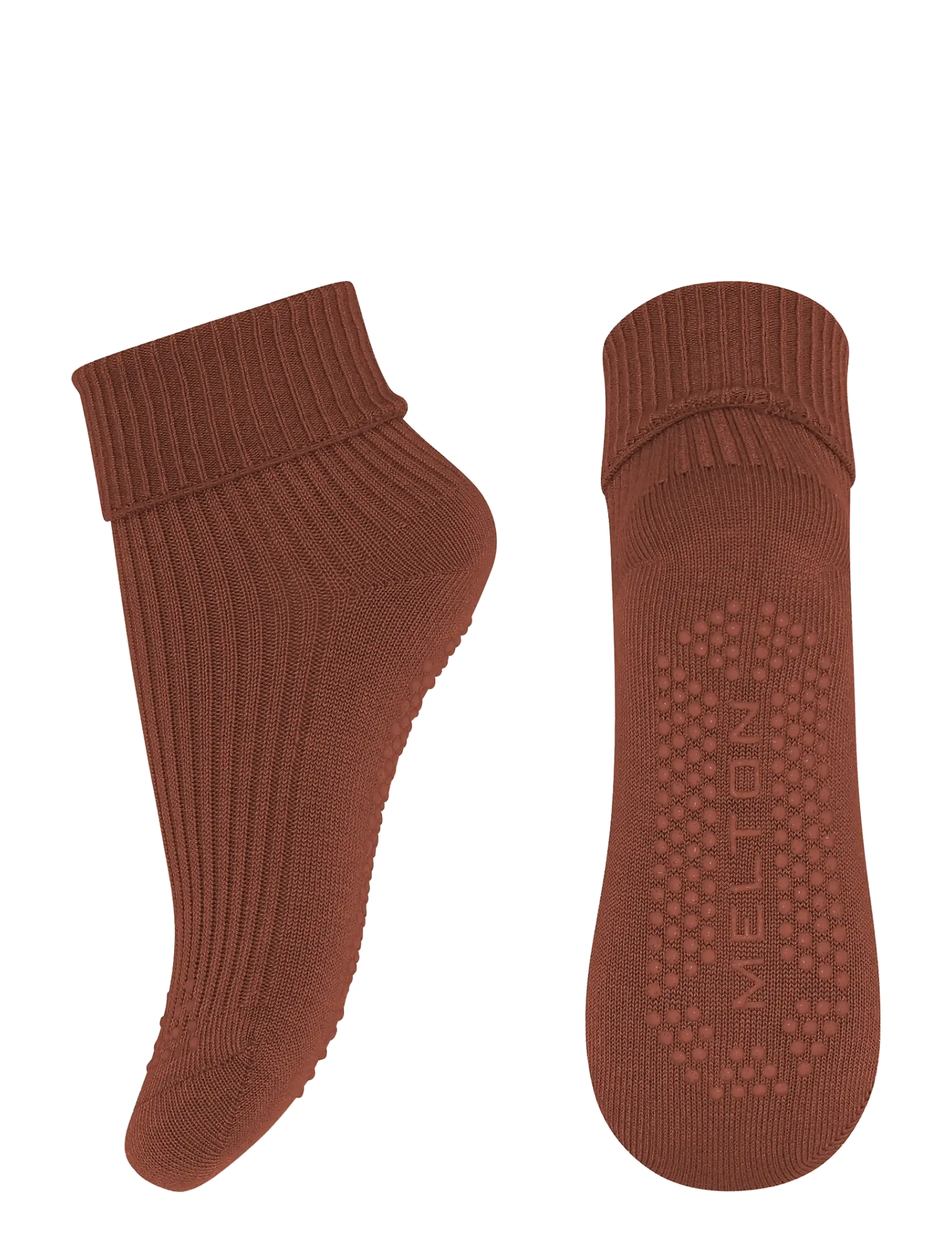 Melton Wool socks - anti-slip - Finkläder - LEATHER BROWN / brown