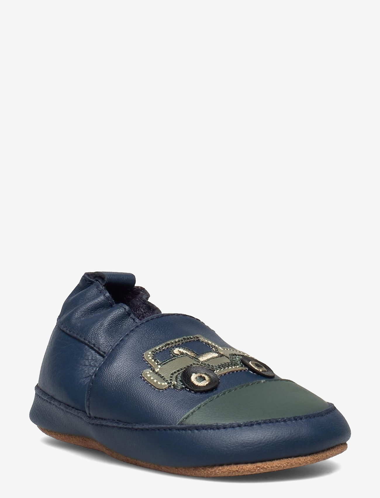 Melton - Leather slippers with jeep - blue - 0
